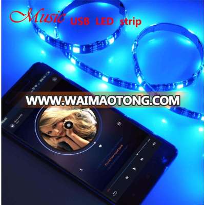 Sound active USB SMD flexible LED strip DC 5V RGB 5050 chips 30 LED chips per meter IP65 waterproof