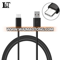 1M Ultra-Black USB A to USB Type-C USB 3.1 Data Charging connector Cable for mobile phone