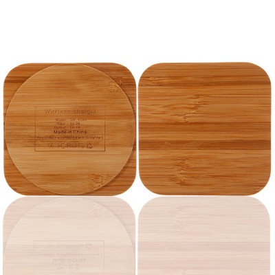 Qi Wireless Fast Charger Slim Wooden Pad Charging Mat for Mobile Phone